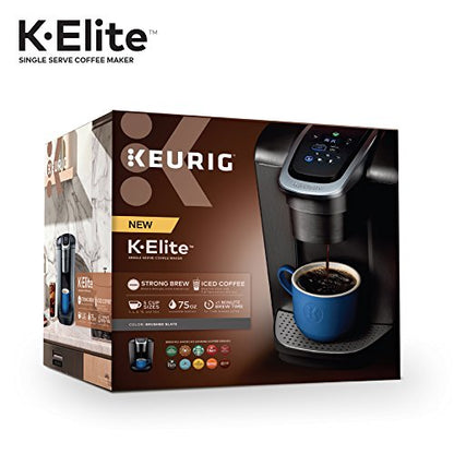 Keurig K-Elite Single-Serve K-Cup Pod Coffee Maker, Brushed Slate, 12 oz. Brew Size