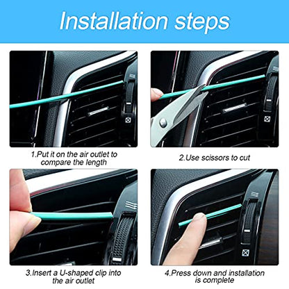 20 Pieces Car Air Conditioner Decoration Strip for Vent Outlet, Universal Waterproof Bendable Air Vent Outlet Trim Decoration, Suitable for Most Air Vent Outlet, Car Interior Accessories (Red)