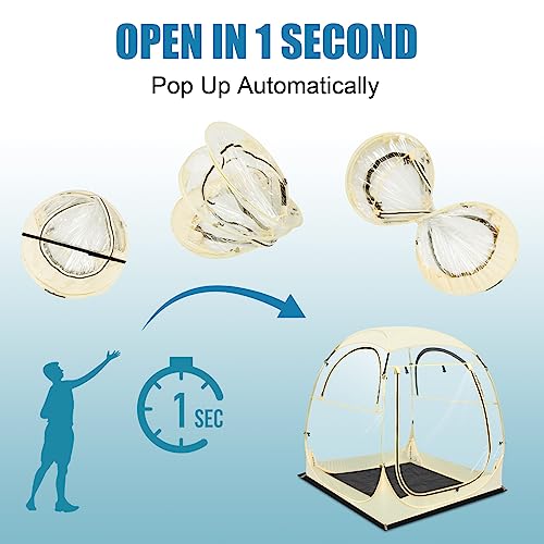 Eapele Sports Tent, Instant Pop-Up Tent Shelter, 63"x63"x63"H Outdoor Clean Bubble Tent, Provides Rain Tent Protection for Watching Sports Events, Camping, Fishing, Cheering, and Parades