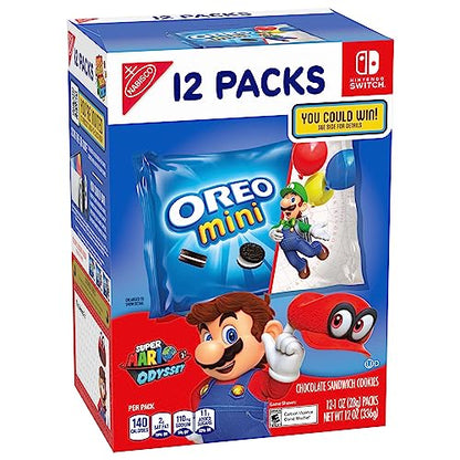 OREO Mini Chocolate Sandwich Cookies, 48 Snack Packs (4 Boxes)