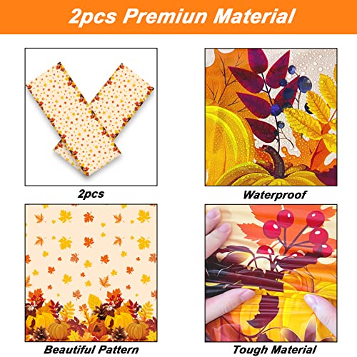 24 Guests Thanksgiving Plates and Napkins Sets Fall Party Supplies Tablecloth Plates Napkins Forks Set, Autumn Leaves Disposable Tableware Decorations Pumpkin Maple Fall Party Decorations Favors