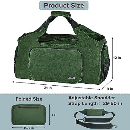 Gym Bags for Men Women, Sports Duffle Bag, Travel Gym Bag with Shoes Compartment and Wet Pocket, Foldable, Lightweight for Travel, Gym, Yoga