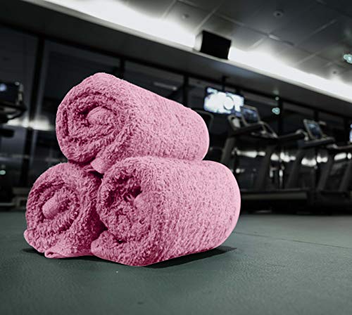 Utopia Towels Cotton Washcloths Set - 100% Ring Spun Cotton, Premium Quality Flannel Face Cloths, Highly Absorbent and Soft Feel Fingertip Towels (12 Pack, Pink)