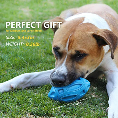 EASTBLUE Squeaky Dog Toys for Aggressive Chewers: Rubber Puppy Chew Ball with Squeaker, Almost Indestructible and Durable Pet Toy for Medium and Large Breed