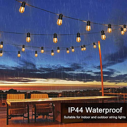 60FT LED Outdoor String Lights, S14 (30FT*2) Patio String Lights for Outside with Shatterproof E12 LED Bulbs, Weatherproof LED Outdoor Lights for Patio Backyard Porch Garden Bistro Cafe Party Decor