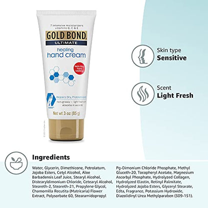 Gold Bond Healing Hand Cream, 3 oz., With Aloe, Moisture That Lasts Through Handwashing