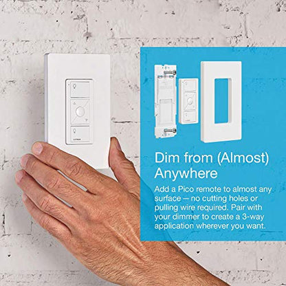 Lutron Caseta Deluxe Smart Dimmer Switch (2 Count) Kit with Caseta Smart Hub | Works with Alexa, Apple Home, Ring, Google Assistant | P-BDG-PKG2W-A | White