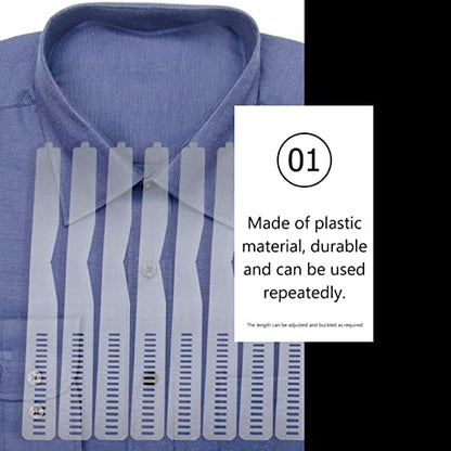 EXCEART 100pcs Shirt Collar Support Shirt Collar Fixing Strips Transparent Adjustable Cloth Collar Stays Collar Inserts Holder for Women Men