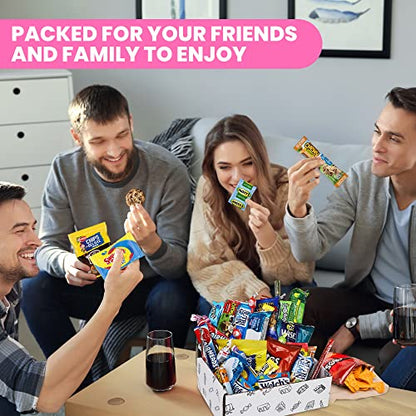 Sweet Gifting Snack Box Variety Pack Care Package (42 Count) Halloween, Gift Basket, Adults, Kids, Teen, Men, Women, College Student, Snackbox, Office Sampler, Candy Food Cookies Chips Arrangement
