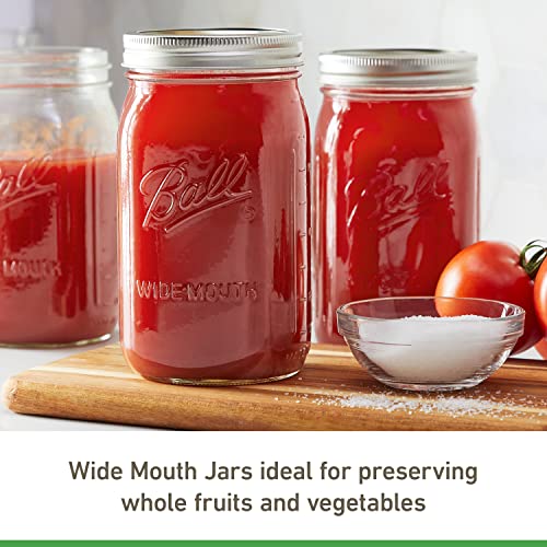 Ball Wide Mouth Quart (32 oz.) Mason Jars with Lids and Bands, for Canning and Storage, 8 Count