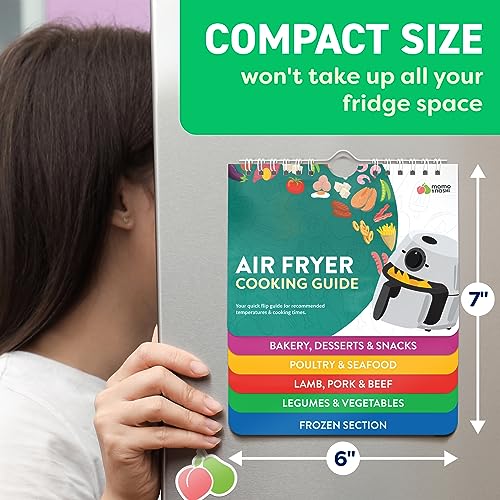 Air Fryer Cheat Sheet Magnets Cooking Guide Booklet - Air Fryer Magnetic Cheat Sheet Set Cooking Times Chart - Cookbooks Instant Air Fryer Accessories Oven Cooking Pot Temp Guide Kitchen Conversion