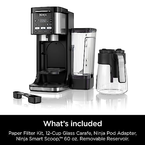 Ninja CFP101 DualBrew Hot & Iced Coffee Maker, Single-Serve, compatible with K-Cups & 12-Cup Drip Coffee Maker, Black