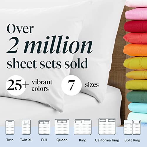 LuxClub 6 PC Queen Sheet Set, Bed Sheets Queen Size, Deep Pockets 18" Eco Friendly Wrinkle Free Cooling Bed Sheets Machine Washable Hotel Bedding Silky Soft - White Queen