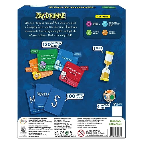 Skillmatics Board Game - Rapid Rumble, Fun for Family Game Night, Educational Toys for Kids, Teens and Adults, Gifts for Boys & Girls Ages 6, 7, 8, 9 and Up