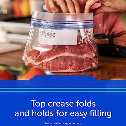 Ziploc Gallon Food Storage Freezer Bags, Grip 'n Seal Technology for Easier Grip, Open, and Close, 28 Count