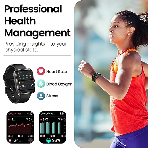 TOZO S3 Smart Watch (Answer/Make Call) Bluetooth Fitness Tracker with Heart Rate, Blood Oxygen Monitor, Sleep Monitor IP68 Waterproof 1.83-inch HD Color for Men Women Compatible iPhone & Android