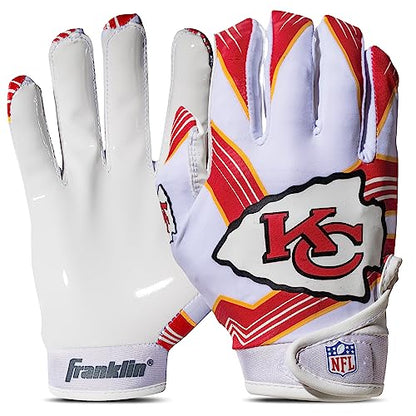 Franklin Sports Youth Football Receiver Gloves For Kids, NFL Team Logos and Silicone Palm, Youth Medium/Large