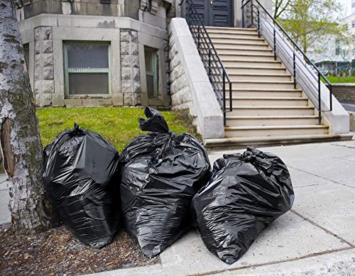 Tasker 55 Gallon Trash Bags (Value 50 Bags w/Ties) Extra Large Industrial Trash Bags 55 Gallon, Lawn and Leaf Bags, Extra Large Outdoor Contractor Trash Can Liners, 50-60 Gallon Commercial Trash Bags.