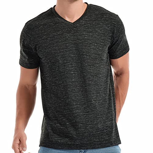 KLIEGOU Men's V Neck T Shirts - Casual Stylish Fitted Tees for Men 1 Black L