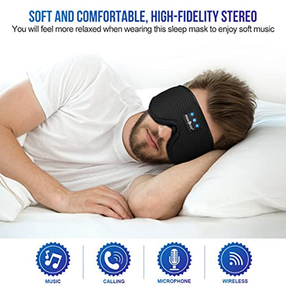 MUSICOZY Sleep Headphones Bluetooth 5.2 Headband Sleeping Headphones, Wireless Headband Headphones Eye Mask Sleep Earbuds for Side Sleeper with HD Speakers Cool Tech Gadgets Unique Holiday Gifts