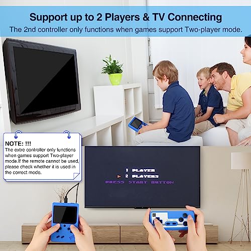 Handheld Game Console, Mini Arcade Machines Built-in 400 Classical FC Games, (Blue-400 Games)