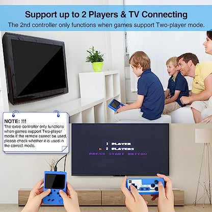 Handheld Game Console, Mini Arcade Machines Built-in 400 Classical FC Games, (Blue-400 Games)