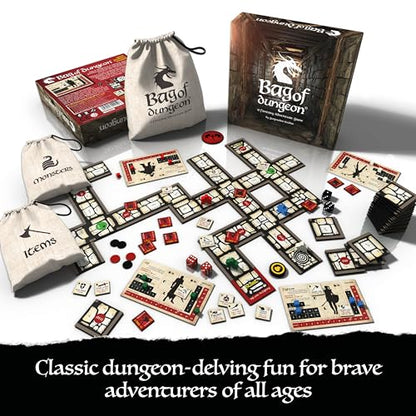 Bag of Dungeon - DARE YOU ENTER THE DRAGON'S LAIR? - A family fantasy adventure board game for 1-4 players ages 7 and up