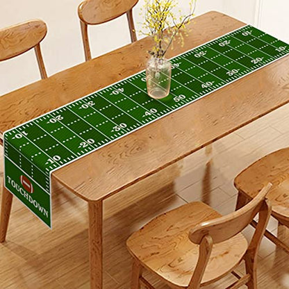 Vohado American Football Court Table Runner Touch Down Boy Sport Football Birthday Party Decorations Kitchen Dining Home Table Decor (13" x 72")