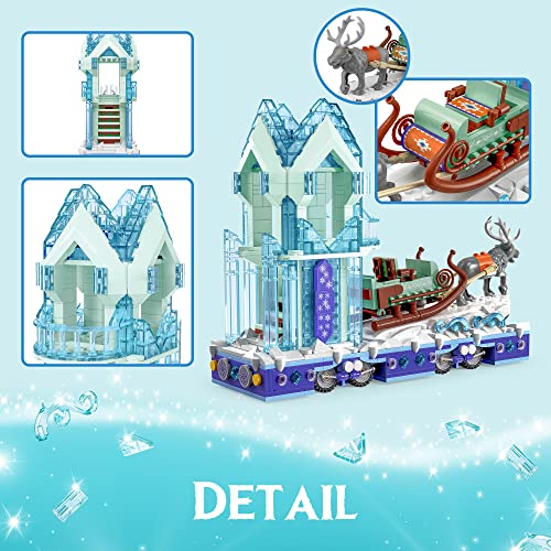 Under the Baubles Educiro Ice Princess Castle with Reindeer Sven moveable Toy Building Set for Kids, Girls, and Boys Ages 8-12,(912 Pieces) Anna-Elsa's Toys Gift Ideas