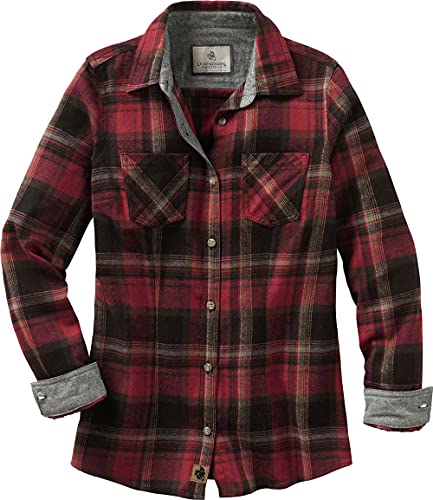 Legendary Whitetails Women's Standard Cottage Escape Flannel Shirt, Forest Plaid, Small