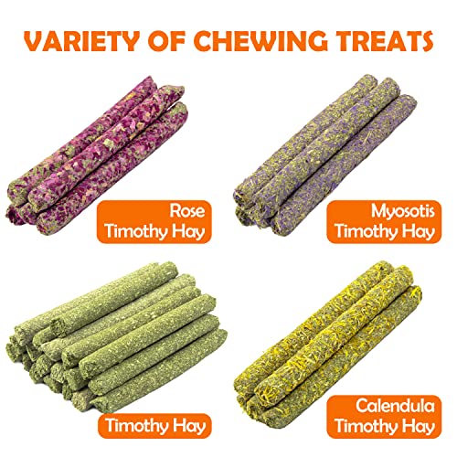 Sofier 32Pcs Timothy Hay Sticks 320g Rabbit Toys Bunny Toys Guinea Pig Toys Natural Hamster Toys for Teeth Handmade Rabbit Treats and Chews Chinchilla Rat Gerbil