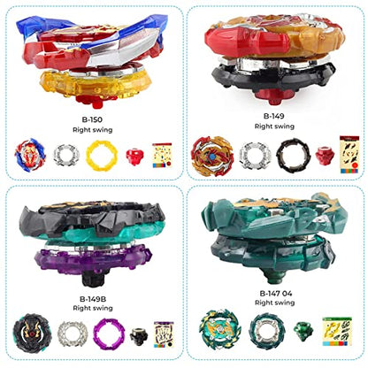 JIMI Bey Battling Top Blade Launcher Stadium Metal Fusion Set,12 Burst Spinning Tops 3 Launchers Grip 1 Arena Combat Game, Toy Gift for Kids Boys Ages 6 8 10 12+