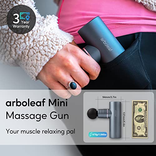 arboleaf Mini Massage Gun, Percussion Deep Tissues Muscle Massager, Full-Metal Travel Massage Gun, Portable Handheld Massager, Compact Sports Massager for Office Gifts for Him, Home, Athletes