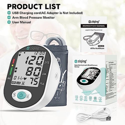 Blood Pressure Monitors, Bp Monitor - Blood Pressure Machine Large Cuff Blood Pressure Monitor Upper Arm Cuff 8.7''-17.3'', Large Screen, 2 Users Total 198 Memories, Clinically Accurate for Home Use