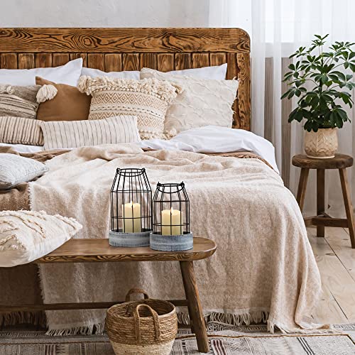 Rustic Farmhouse Lantern Decor - Stylish Decorative Lanterns for Your Living Room, Fireplace Mantle or Kitchen Dining Table - Modern Upscale Beauty for Your Entire Home