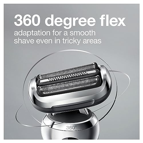 Braun Series 7 7032cs Flex Electric Razor for Men, Wet & Dry, Electric Razor, Rechargeable, Cordless Foil Shaver with Beard Trimmer and Charging Stand, Silver