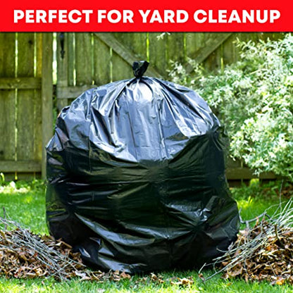 Tasker 55 Gallon Trash Bags (Value 50 Bags w/Ties) Extra Large Industrial Trash Bags 55 Gallon, Lawn and Leaf Bags, Extra Large Outdoor Contractor Trash Can Liners, 50-60 Gallon Commercial Trash Bags.