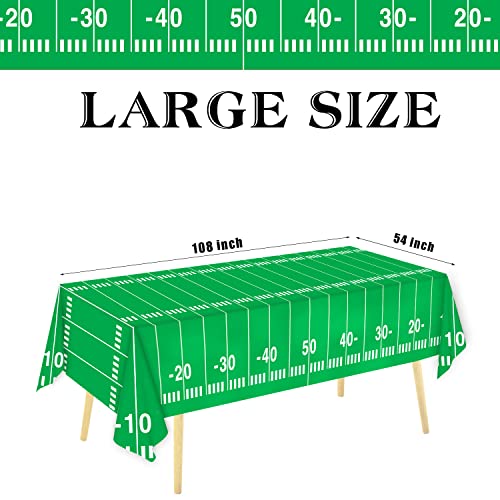 Oigco 3 Packs Party Football Tablecloth（54"x 108"）, Football Theme Party Plastic Touchdown Table Cover for Birthday Party Decorations Tailgate Football Party