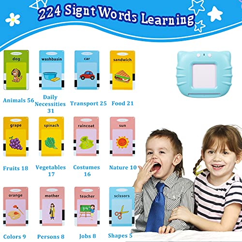 QuTZ Toddler Toys for 2 3 4 5 Year Old Boys and Girls, Autism Sensory Toys for Autistic Children, Learning Montessori Toys, Speech Therapy Toys, 224 Sight Words Talking Flash Cards