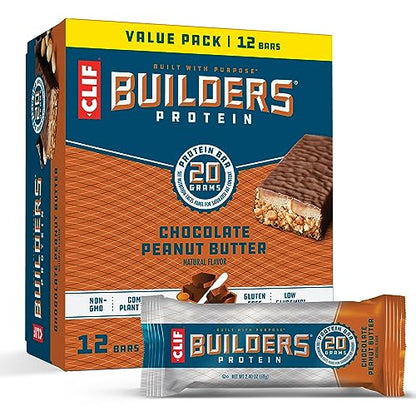 CLIF Builders - Chocolate Peanut Butter - Protein Bars - 2.4 oz. (12 Pack)