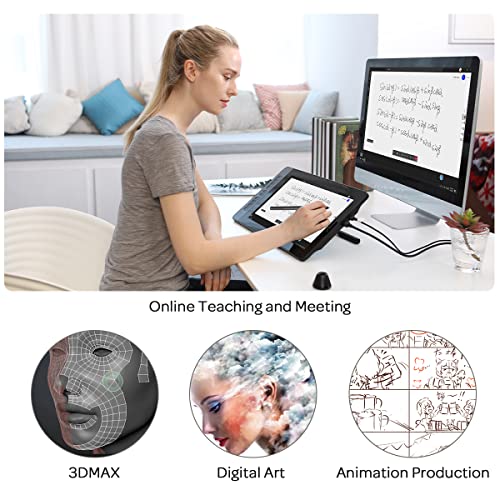 Drawing Tablet with Screen GAOMON PD1561 Drawing Monitor Art Tablet with Adjustable Stand, 10 Shortcut Keys, Tilt Support, Battery-Free Pen, 15.6-inch Graphics Tablet for Mac, Windows PC