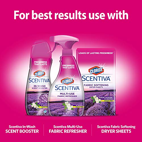 Clorox Scentiva Liquid Fabric Softener Fabric Conditioner | Beautiful Tuscan Lavender & Jasmine Scent | Leaves Behind a Great Smell | 41 Fluid Ounce Bottle - 2 Pack