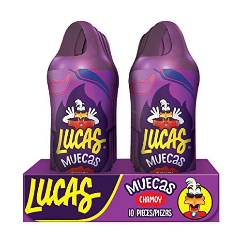 Lucas Muecas Lollipop Chamoy Flavor Candy, 0.96oz - 10 Pieces Pack for Treats, Snack, Parties, Piñatas