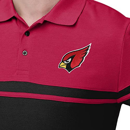 FOCO Arizona Cardinals NFL Mens Cotton Stripe Polo - M