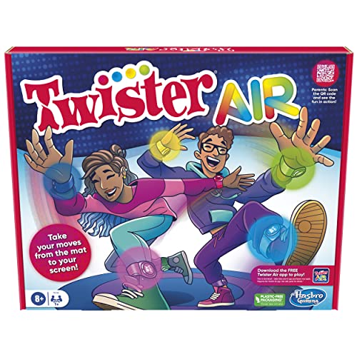 Hasbro Gaming Twister Air Game | AR App Play Game with Wrist and Ankle Bands | Links to Smart Devices | Active Party Games for Kids and Adults | Ages 8+ | for 1+ Players