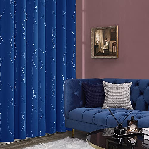 Deconovo Thermal Insulated Blackout Curtains for Bedroom and Kids Room, Set of 2 - Sun Blocking Window Curtains for Home Decoration (38 X 84 Inch, Royal Blue, 2 Panels)