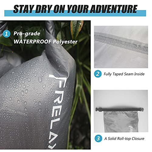 Frelaxy Dry Bag 3-Pack/5-Pack, Ultralight Dry Sack, Outdoor Bags Keep Gear Dry for Hiking, Backpacking, Kayaking, Camping, Swimming, Boating