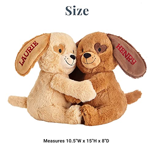 Let's Make Memories Personalized Hugging Plush Puppies - Couples Stuffed Animal