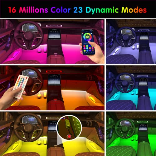 Interior Car Lights Keepsmile Car Accessories APP Control with Remote Music Sync Color Change RGB Under Dash Car Lighting with Charger 12V 2A LED Lights (RGB)