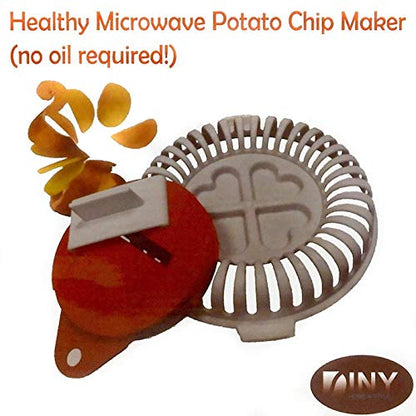 Dependable Industries Inc. Essentials Microwave Oven Potato Chip Rack Maker: Oil-Free, Crisp Chips Every Time - Instructions Included